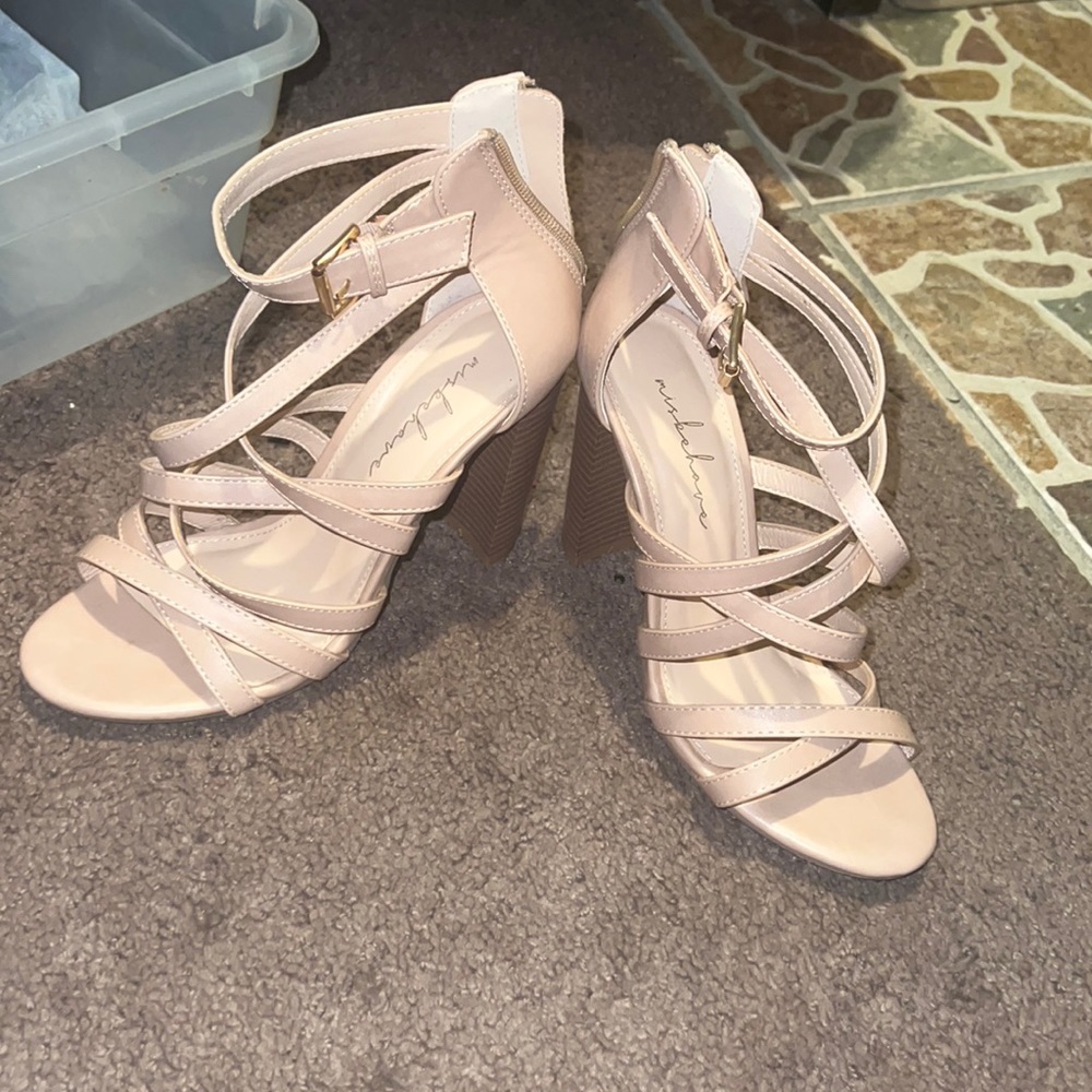 Beige big heels